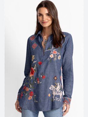 Johnny Was Zip Up Helena Tunic